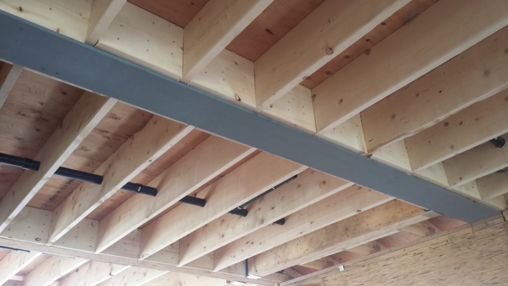 Steel beam in Wood Framed House SteelStud.ca Drywall Contractors